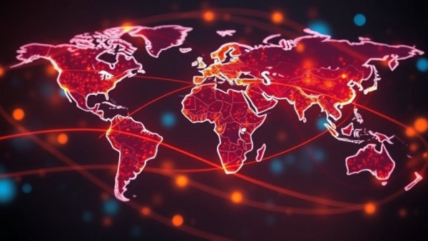 Futuristic digital world map symbolizing business tax strategy