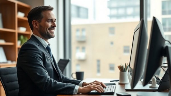Businessman working on tax strategy and planning in modern office.