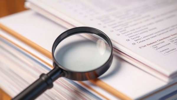 Magnifying glass on folders symbolizing estate planning account titling.