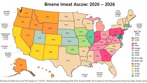 Map showing 2026 state individual income tax rates across US states.