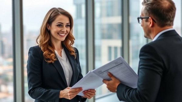 Professional woman discussing tax strategy in modern office