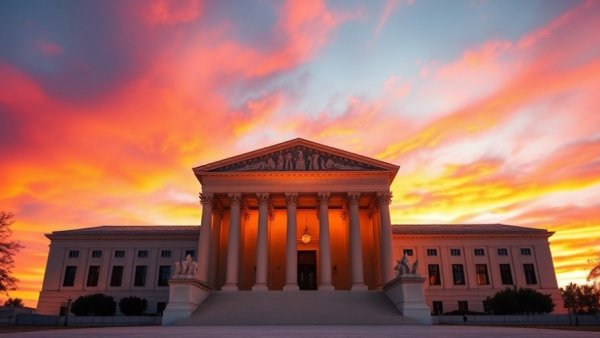 Majestic Supreme Court at sunset highlighting tariff refund opportunities for small businesses.