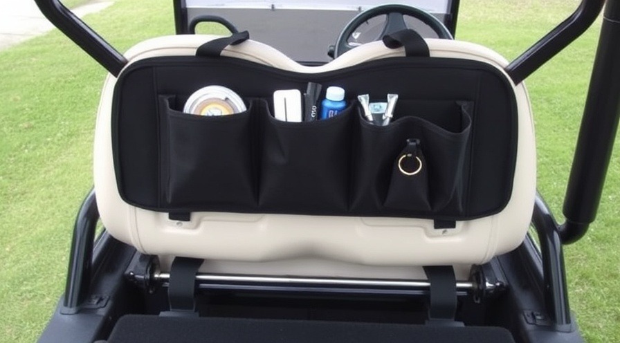 Golf Car Armrest with Organizer for Club Car and E-Z-GO models, enhancing comfort.