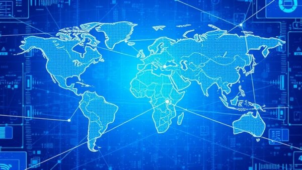 Digital world map with interconnected lines representing proactive tax planning.