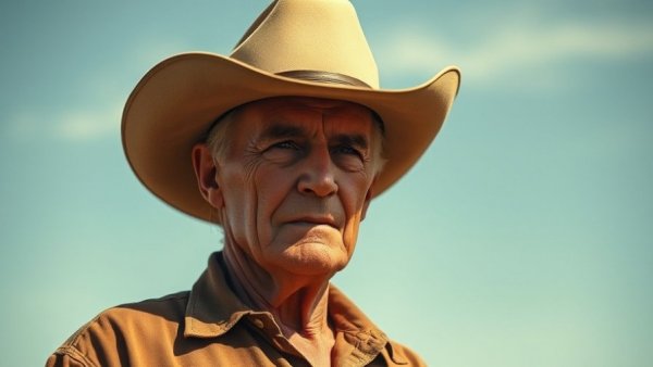 Reflective older man in cowboy hat for business succession planning.