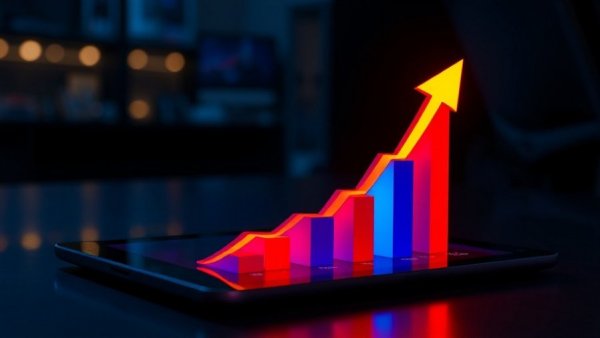 Digital bar chart with red arrow indicating market growth, reflecting modern trustee private market participation.