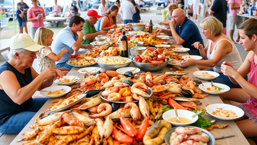 Families enjoying seafood at the Crabtown Seafood Shellabration in Hampton Roads.