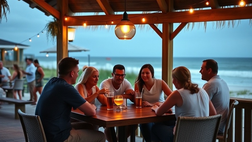 Enjoy the Hampton Roads nightlife guide at Pungo Shorebreak's happy hour patio.