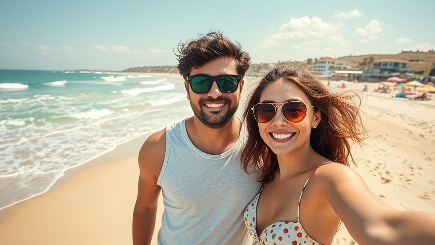 Cheerful couple enjoying family-friendly activities on Virginia Beach.