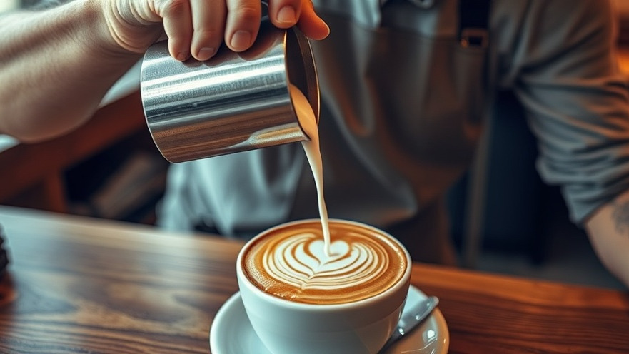 Barista pouring latte art showcasing the best coffee in Tampa, cozy café vibe.