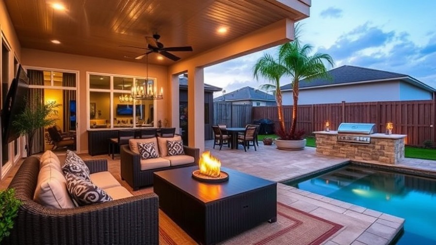 Luxury outdoor kitchen and patio in Tampa for modern outdoor living spaces.