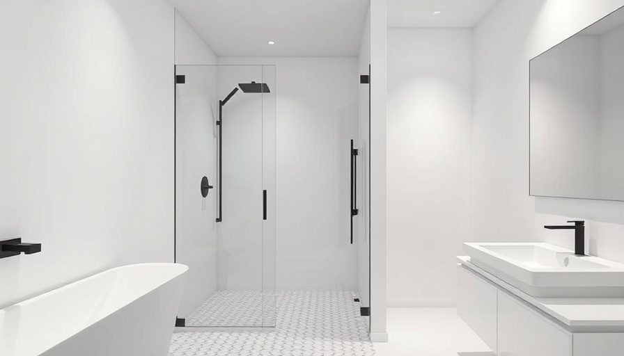 Sleek modern en suite bathroom design feature.