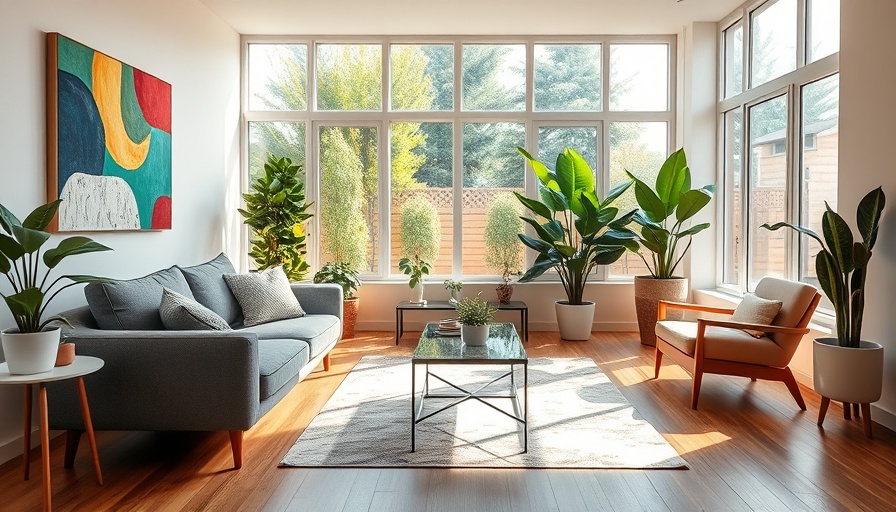 Mid-Century Modern Living Room Design with chic furniture and decor.