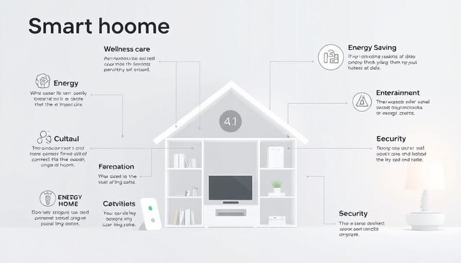 Smart home innovations infographic displaying AI model connections.