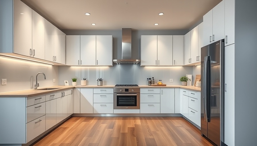 Modern kitchen home addition with sleek cabinets and appliances.