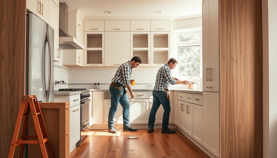 Contractors renovating kitchen for buying a house to renovate and sell