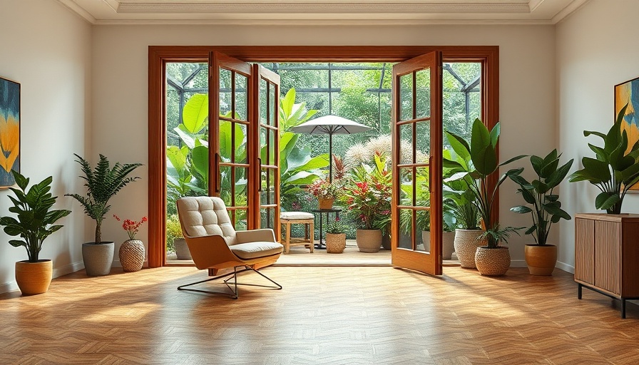 Modern room with ECLISSE pocket doors and lush plants.