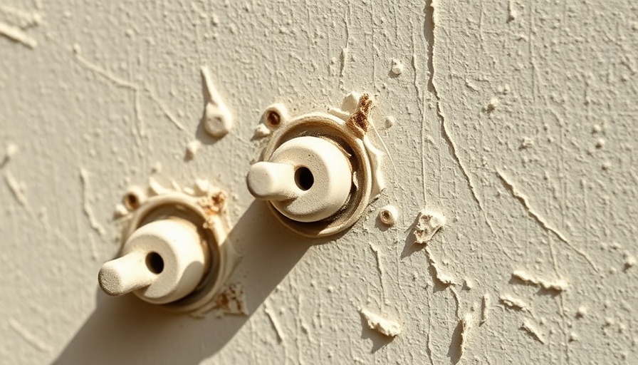 Close-up of Rawl plugs on a wall surface.