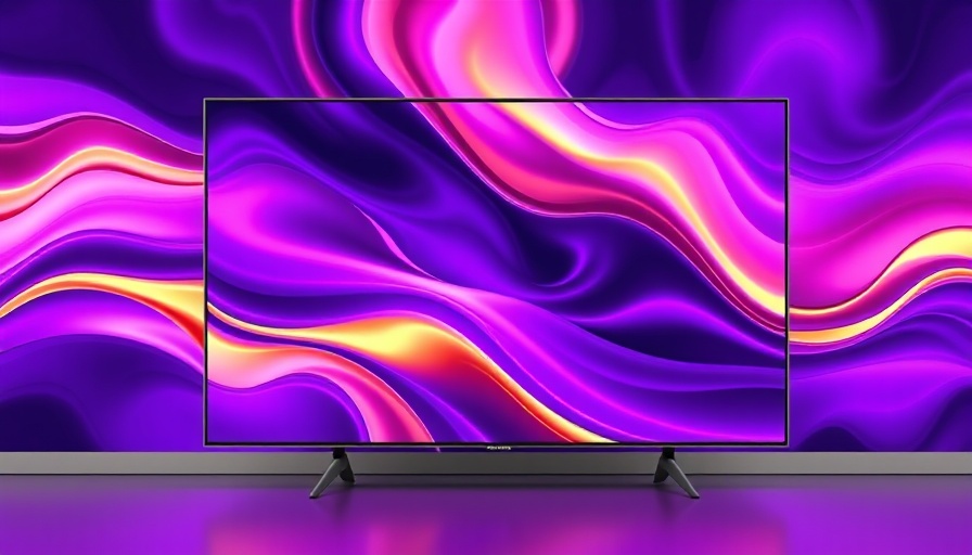 LG 2025 OLED evo series with vibrant purple and gold display.