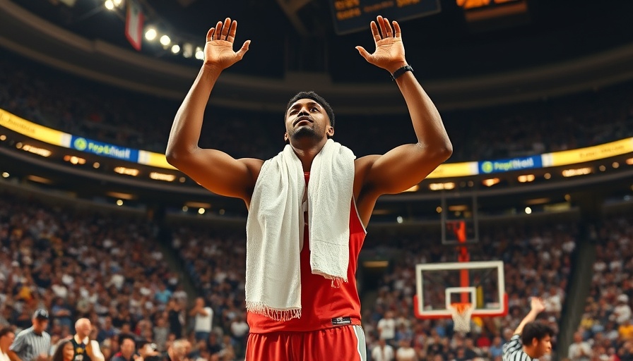 Basketball player celebrates inside arena, Bladen signs contract with Czech basketball club.