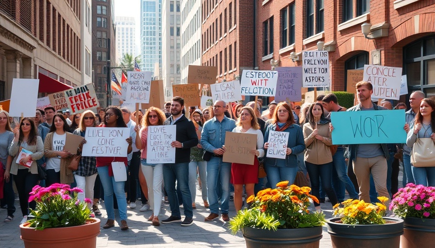 Good Trouble Protests in Hampton Roads: Peaceful downtown gathering with signs.