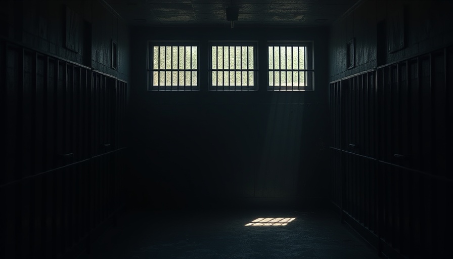 Sombre jail cell with dim light filtering through bars, illustrating the concept of punishment and justice.