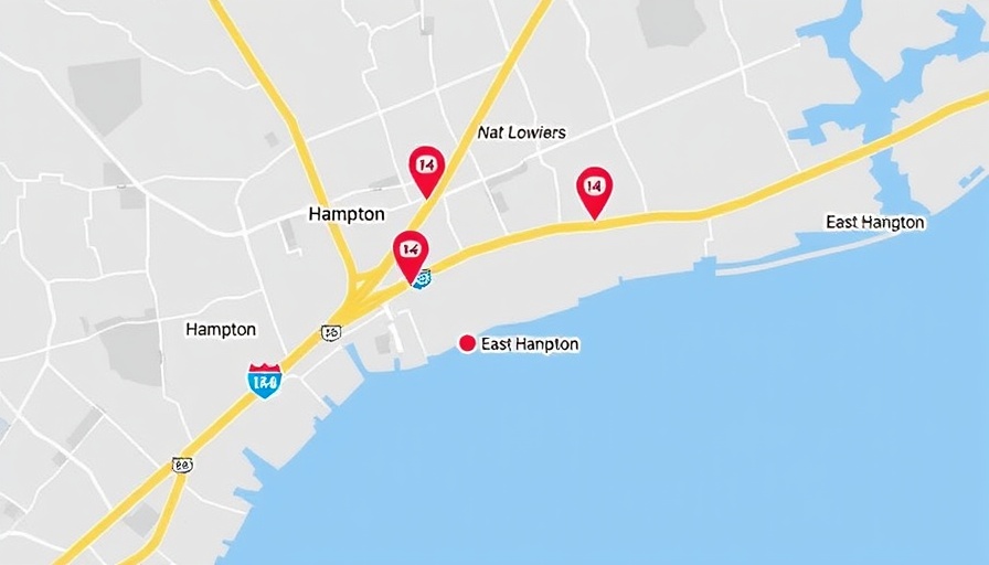 Map of I-64 overnight closures in Hampton Roads.