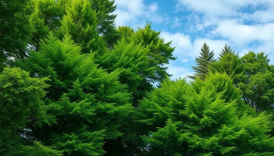Lush evergreen trees providing Hampton Roads outdoor living design ideas.