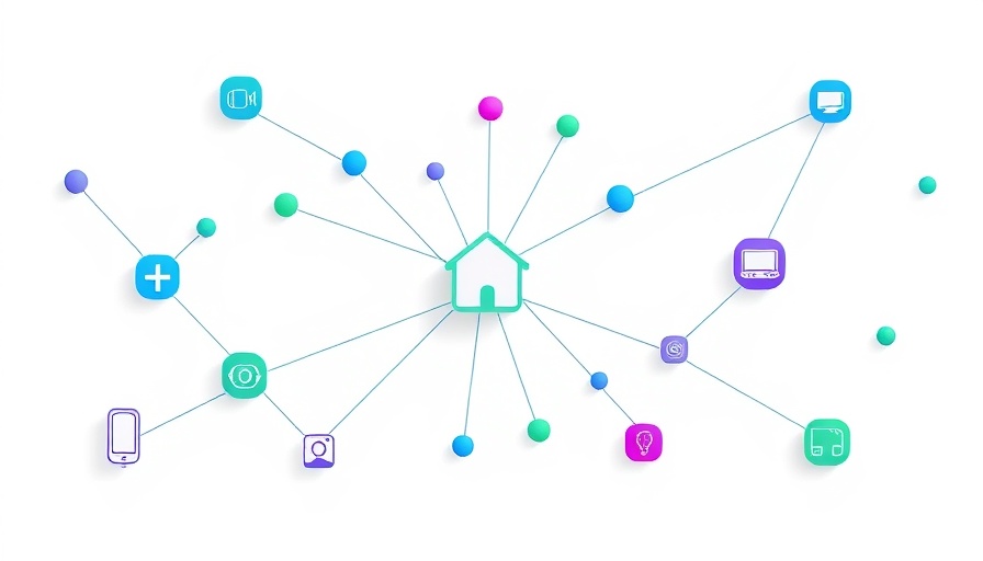 Illustration of two-way Thread network unification with smart home icons