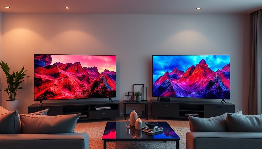 Samsung S85F and LG B5 OLED TV comparison in a living room.