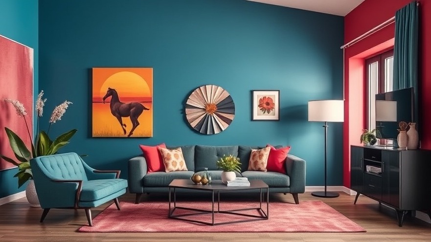Vibrant home interior design showcasing modern living room transformation.