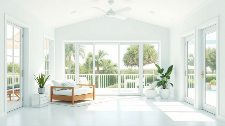 Sleek minimalistic sunroom showcasing decluttering tips and family-oriented design.