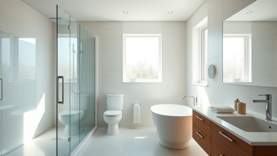 Sleek modern bathroom redesign with eco-friendly lighting options and luxury fixtures.