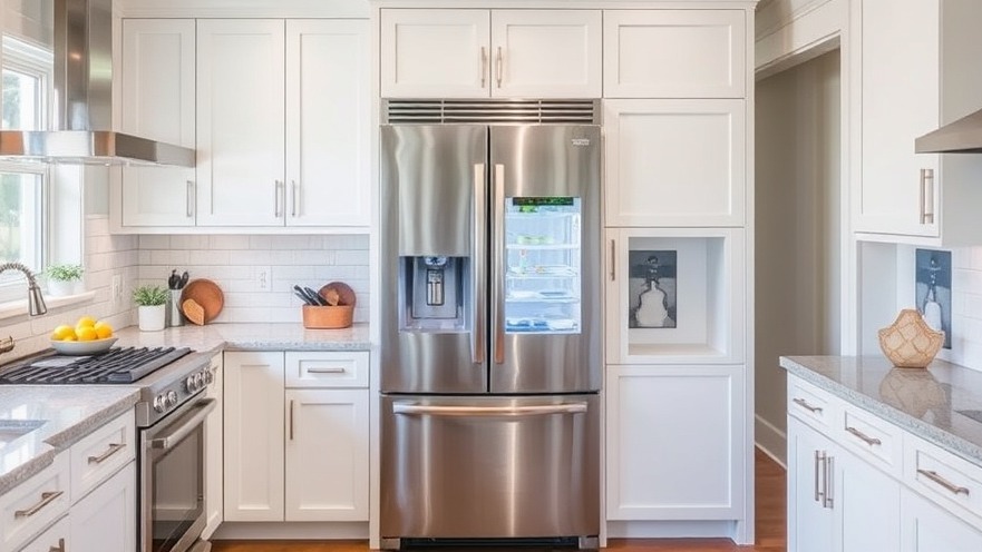 State-of-the-art refrigerator showcasing durable kitchen appliances in a newly renovated kitchen.