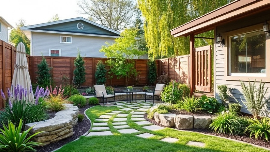 Sustainable landscaping ideas for modern backyard makeover with eco-friendly materials.