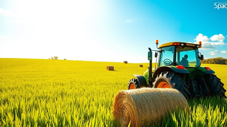 Vibrant scenery of a farmer with tractor, highlighting Hampton Roads outdoor living trends.
