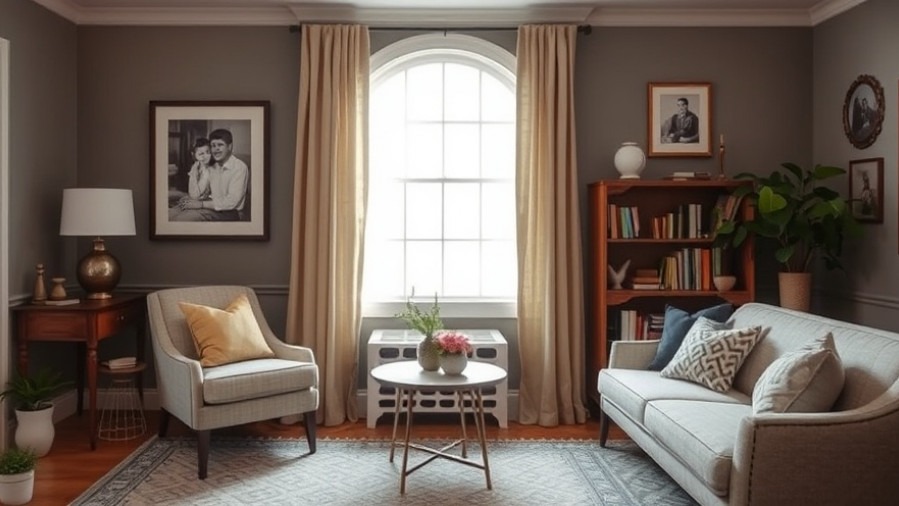 Personalized home interior design with family photos and artwork.