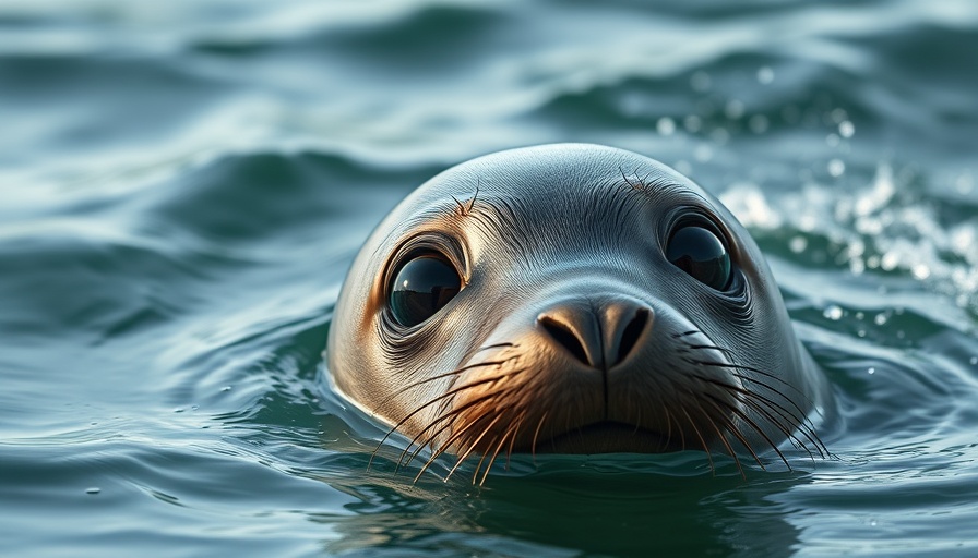 Curious seal swimming, related to Marine Mammal Protection Act changes.