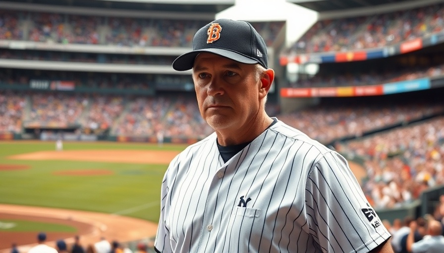 Determined baseball coach walking on field; Padres manager search stability.