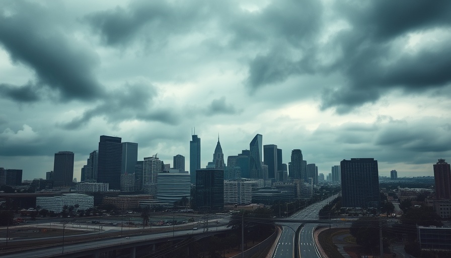 San Diego skyline under cloudy skies giving a weather update.