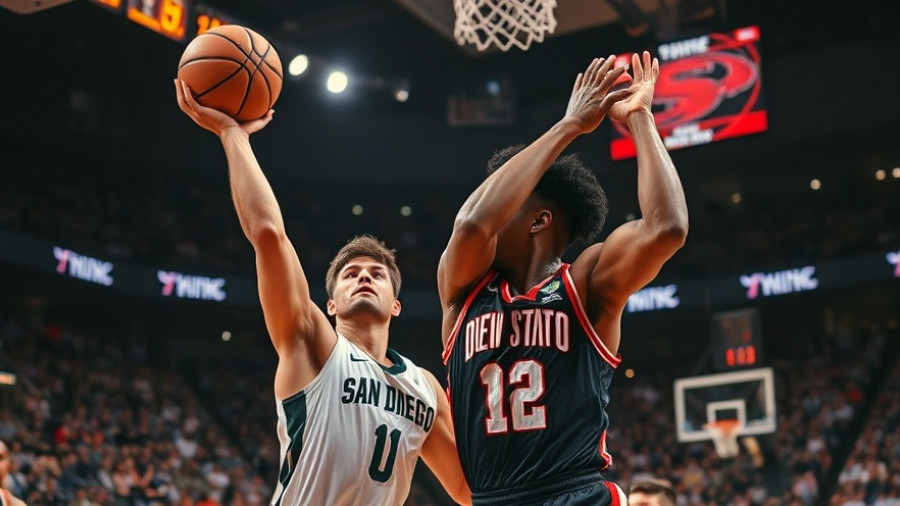 San Diego State basketball performance in dynamic action shot