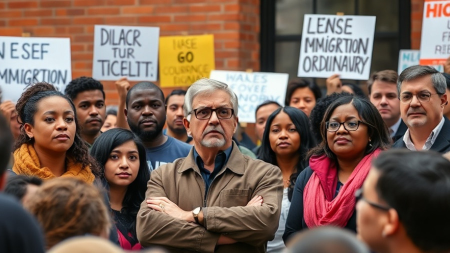 San Diego City Council immigration ordinance gathering with activists.
