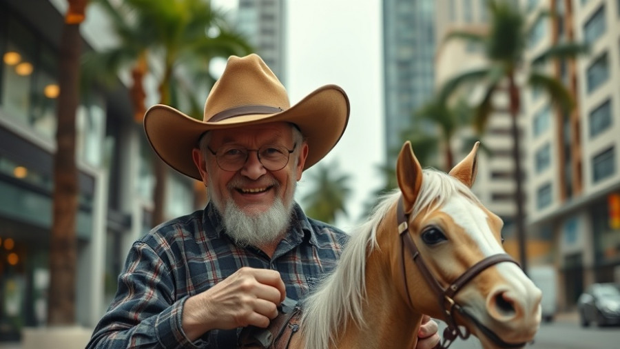 Eccentric man in San Diego's urban street captures unique culture