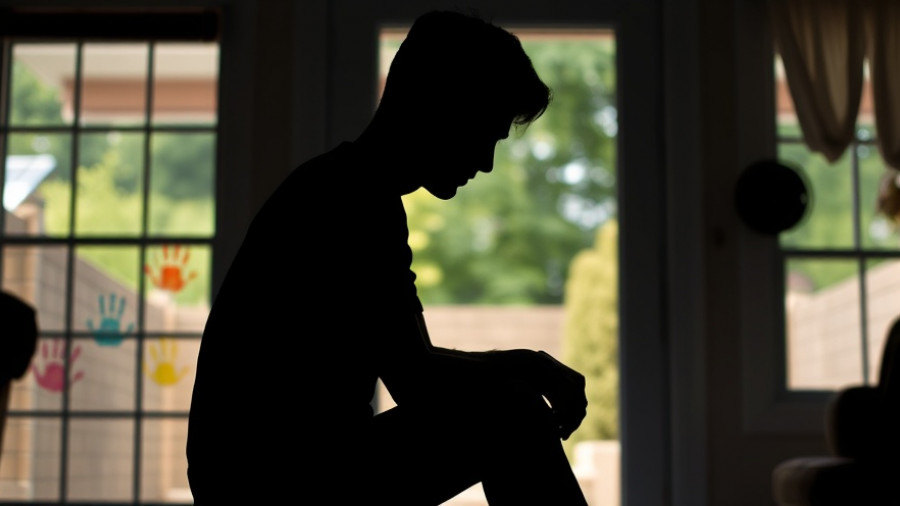 Impact of government shutdown on telehealth shown by silhouette indoors.