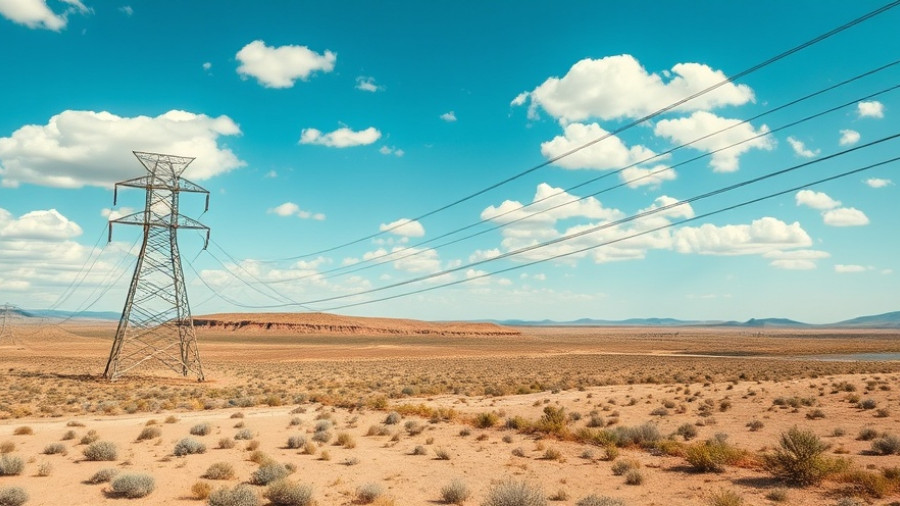 SDG&E power lines in a desert landscape illustrating energy infrastructure.