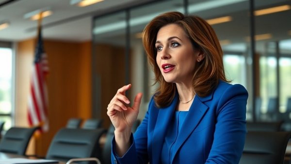 Woman discussing Medi-Cal changes at a San Diego clinic meeting.