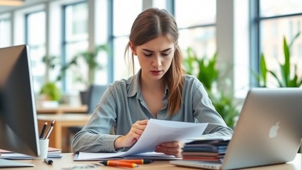 Stressed young woman at desk exploring Stress-Cortisol Connection