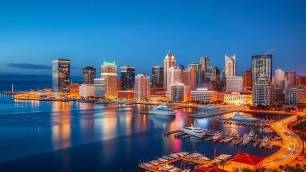 Eastlake Titans Upset Westview: San Diego skyline at night.