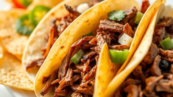 Cross-Border Barbacoa Legacy: tacos and chips on a plate.