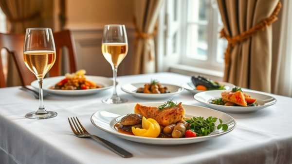 Elegant New Year’s Eve dining options San Diego with gourmet dishes.